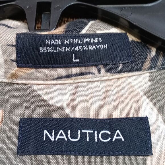 Nautica Linen Blend Floral Shirt - Picture 2 of 3